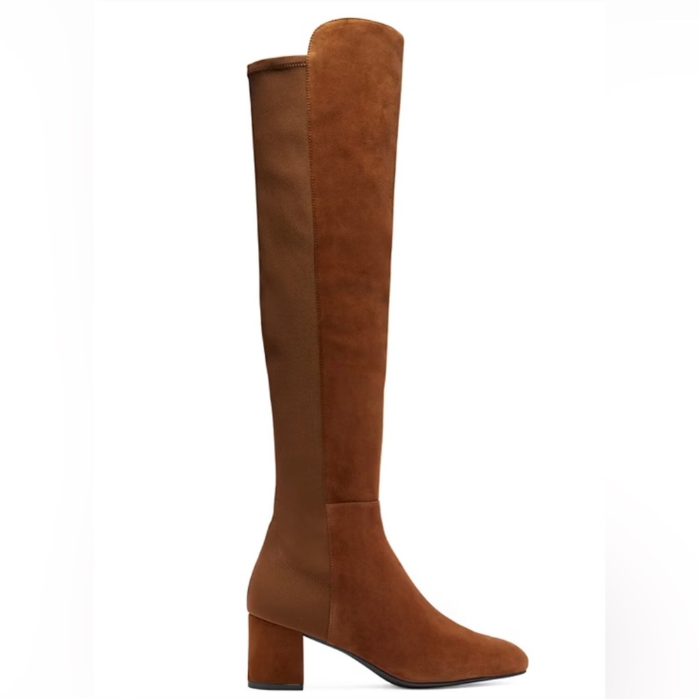 STUART WEITZMAN GILLIAN 60 CITY BOOT black Suede neoprene over the‎ knee boots - Picture 14 of 15